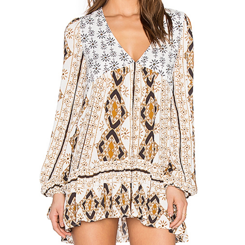 Free People Down By The Bay Tunic In Ivory Combo